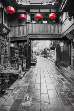 四川古镇街景老照片