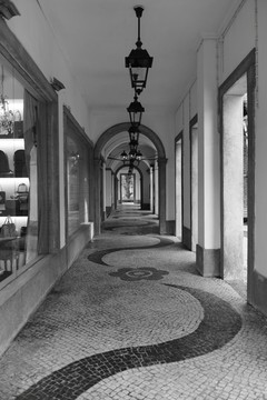欧式老建筑长廊