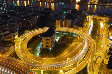 广州城市风光夜景洲头咀隧道