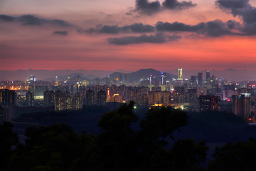 深圳梅林山城市风光夜景