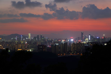 深圳梅林山城市风光夜景
