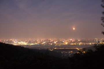 长沙岳麓山城市风光夜景