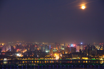 长沙岳麓山城市风光夜景