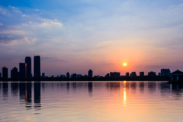 玄武湖日落美景