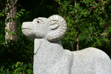 十二生肖雕塑 石 羊