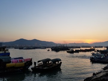201早晨 朝阳 渔港 海滨