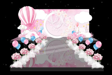 粉色婚礼舞台设计图