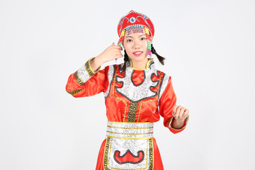 蒙古族服饰美女