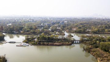 浙江杭州西溪湿地航拍