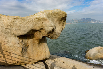 台山 岩石 海边 风景 那琴半