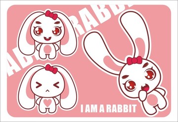 卡通兔子可爱小白兔