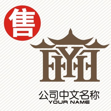 YF传统建筑logo标志