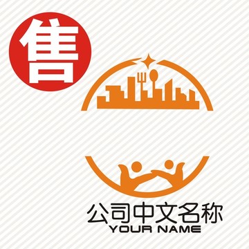 城市都市阳光logo标志