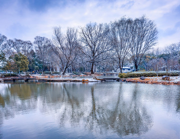 江南园林雪景