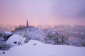 杭州西湖雪景