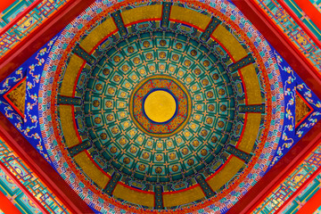 中式建筑彩绘天井