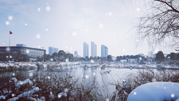丹阳市城市雪景