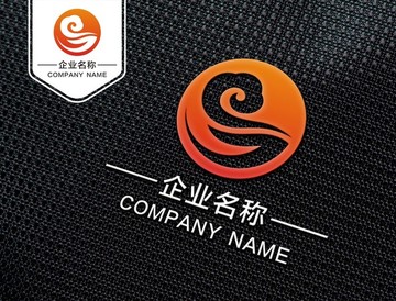 手掌 祥云 G字母logo设计