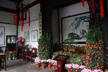 扬州 瘦西湖 中式建筑厅堂