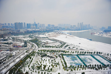 汉江湾体育公园雪景