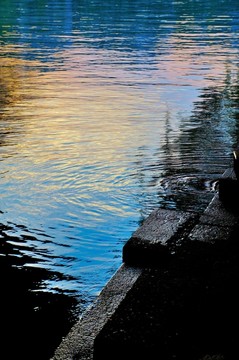 夕阳下的河埠头