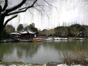 江南园林雪景