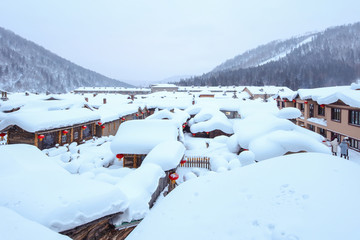 黑龙江雪乡 中国雪乡 雪房子