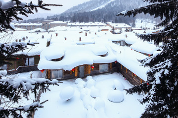 黑龙江雪乡 中国雪乡 雪房子