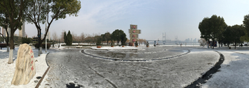 汉口江滩雪景