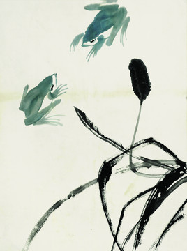 齐白石 鱼虾国画