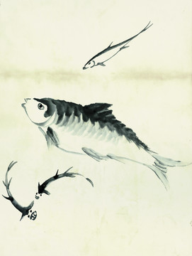 齐白石 鱼虾国画