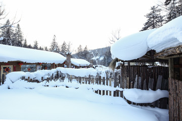 黑龙江雪乡 中国雪乡 雪房子