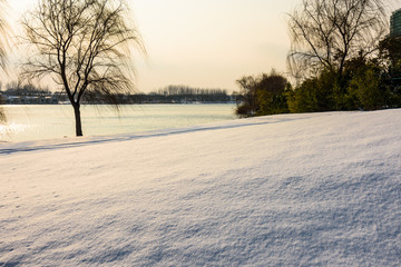乐湖度假区雪景