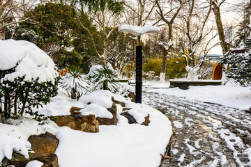 园林雪景