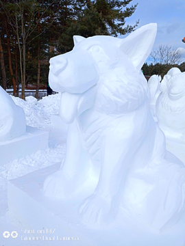 雪雕狗