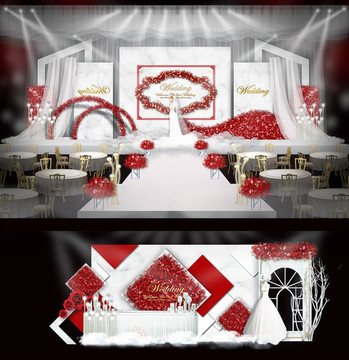 红白婚礼 红色婚礼 婚礼设计