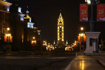 满洲里市区夜景