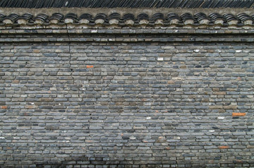 黑瓦砖墙