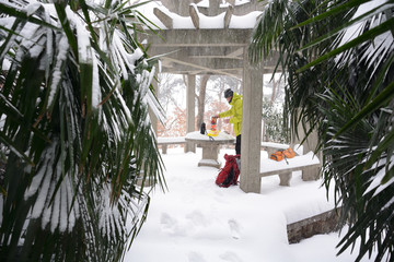 南京紫金山雪景