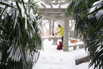 南京紫金山雪景