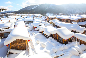 黑龙江雪乡 中国雪乡 雪房子