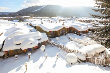 黑龙江雪乡 中国雪乡 雪房子