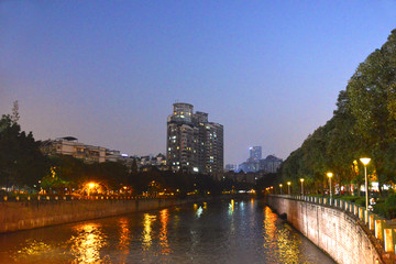 成都锦江两岸风光 夜景