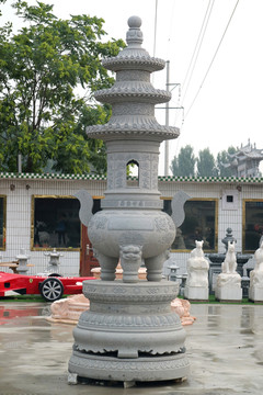 寺庙寺院香炉鼎石雕图片素材