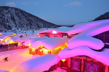 雪乡全景 中国雪乡 雪乡