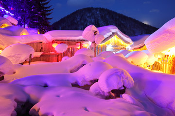 雪乡全景 中国雪乡 雪乡