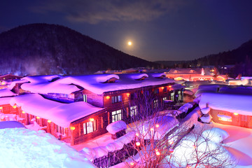 雪乡全景 中国雪乡 雪乡