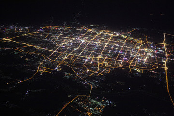 俯瞰 呼和浩特 夜景 全景