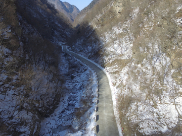 航拍雪山公路 雪山 公路