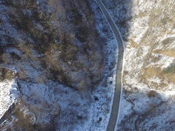 航拍雪山公路 雪山 公路